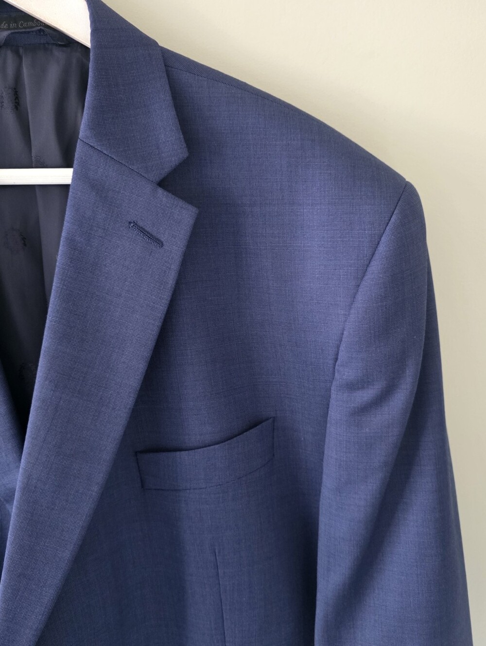 NWOT Lauren Ralph Lauren Navy Textured Weave Wool Blazer Size 48R Old Money - Picture 6 of 16
